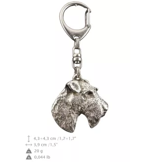 Fox Terrier Drahthaar, Foxterrier - Versilberter Schlüsselanhänger mit Hund in einer Geschenkbox, Handtaschenschmuck, Rucksackanhänger der Marke Art-Dog