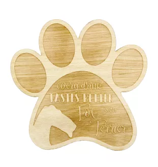 Fox-terrier à poil lisse - Sous-verre mug, sous-verre gravé avec chien, cadeau pour amoureux des chiens par la marque Art-Dog