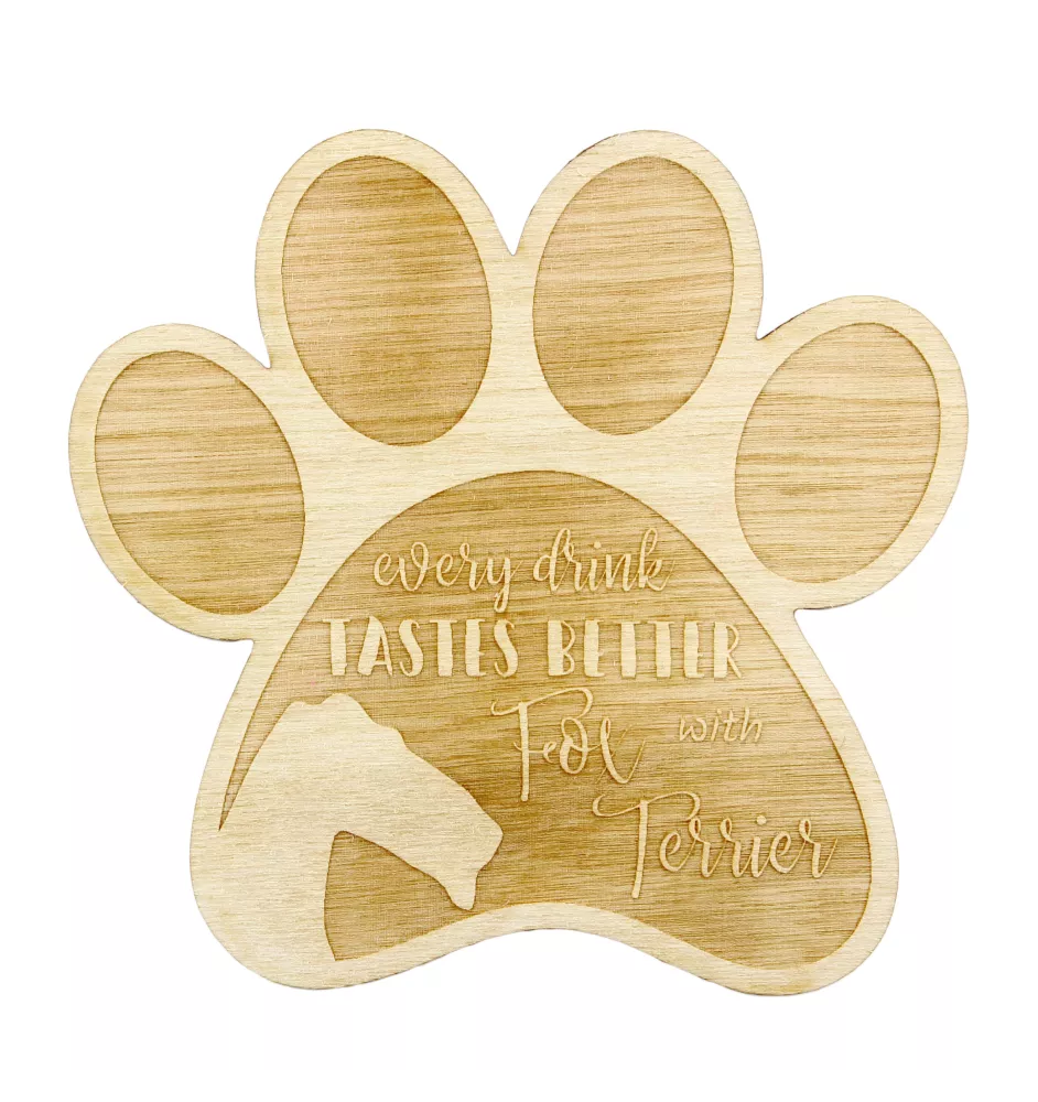 Fox Terrier Smooth - Mug coaster, engraved coaster with dog, gift for dog lover by Art-Dog brand