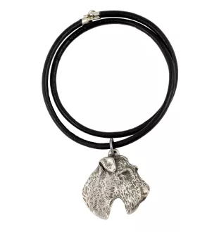 Fox-terrier à poil dur - collier avec un chien, pendentif en plaqué argent pour les fans de chiens, bijoux uniques de la marque Art-Dog