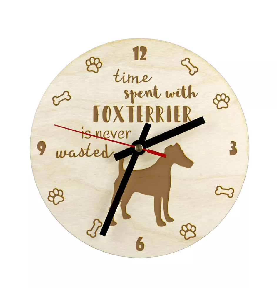 Fox-terrier à poil lisse - horloge avec chien, horloge en bois avec gravure, horloge personnalisée par Art-Dog