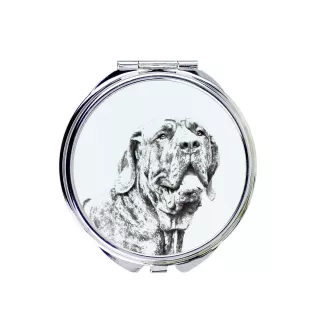 Fila Brasileiro - Pocket mirror with a dog, personalized mirror for a purse, compact mirror with Art-Dog brand print.
