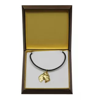 Fox Terrier Drahthaar, Foxterrier - Hundehalsband in Geschenkbox, vergoldeter Anhänger für Hundefans, auffälliger Schmuck von Art-Dog