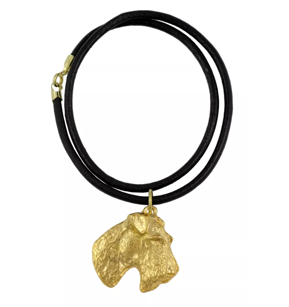 Fox Terrier Wire - Dog necklace, gold-plated pendant for dog fan, unique jewellery by Art-Dog brand