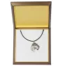 Fox-terrier à poil dur - Collier de chien dans une boîte cadeau, médaillon argenté pour fan de chien, pendentif remarquable de la marque Art-Dog