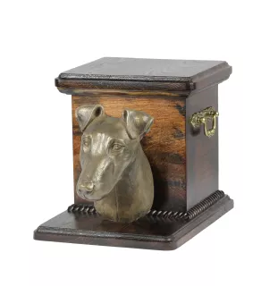 Fox-terrier à poil lisse - urne pour les cendres d'un chien avec une statuette, une urne élégante pour chien, une urne exceptionnelle avec un buste de chien de la marque Art-Dog