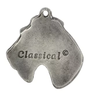 Fox-terrier à poil dur - Collier de chien dans une boîte cadeau, médaillon argenté pour fan de chien, pendentif remarquable de la marque Art-Dog