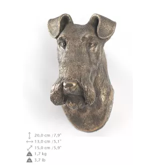 Fox Terrier Wire - Dog statue, hanging bust, unique decoration for dog lover by Art-Dog brand