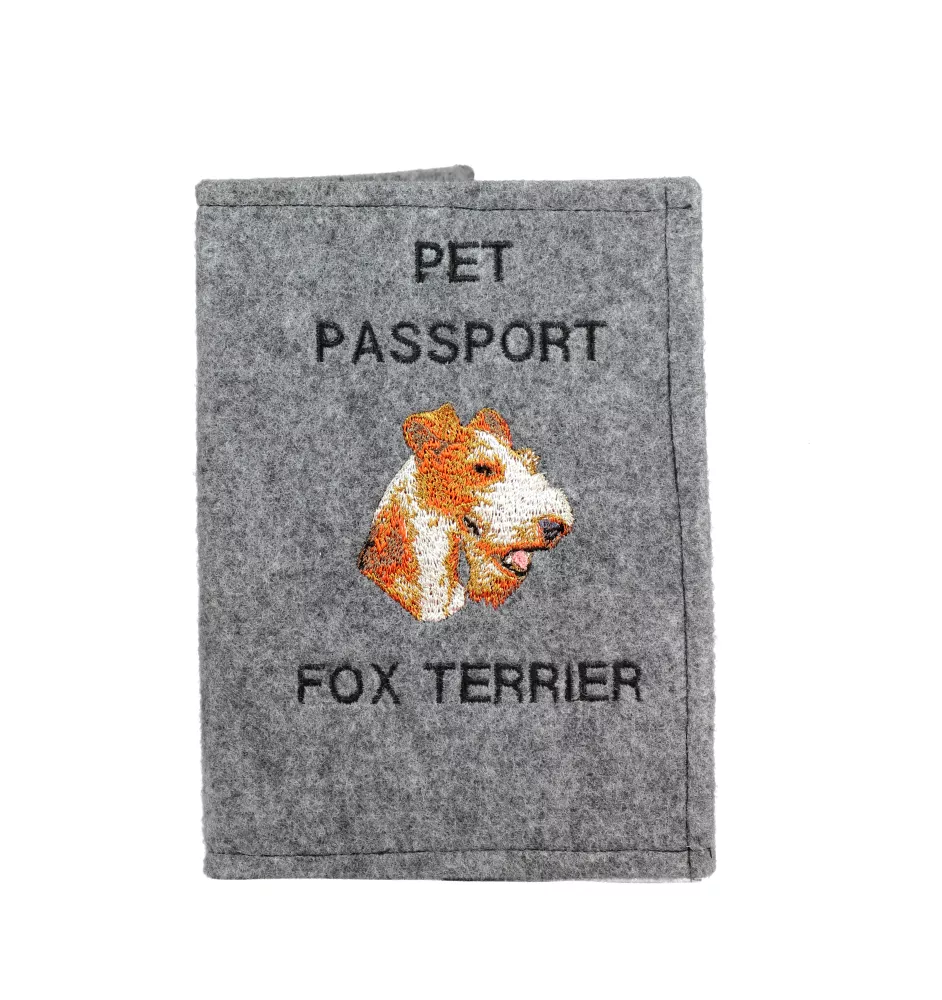 Fox-terrier à poil dur - Porte passeport pour chien, porte document, cadeau pour le voyageur de la marque Art-Dog