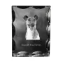 Fox Terrier Smooth - crystal with a picture of a dog, glass statuette with a picture, unique frame with a picture from Art-Dog brand