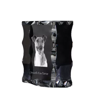 Fox-terrier à poil lisse - cristal avec photo de chien, statuette en verre avec photo, cadre exceptionnel avec photo de la marque Art-Dog
