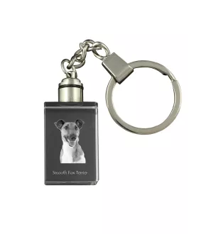 Fox Terrier Smooth - Crystal key ring with dog photo, illuminated key ring, unique gift by Art-Dog brand