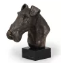 Fox Terrier Wire - Dog statue, bust on stone base, sculpture, trophy for dog show by Art-Dog brand