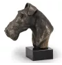 Fox-terrier à poil dur - Statue de chien, buste sur socle en pierre, sculpture, trophée pour exposition canine par la marque Art-Dog