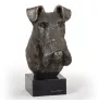 Fox Terrier Wire - Dog statue, bust on stone base, sculpture, trophy for dog show by Art-Dog brand