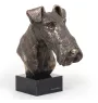 Fox Terrier Wire - Dog statue, bust on stone base, sculpture, trophy for dog show by Art-Dog brand