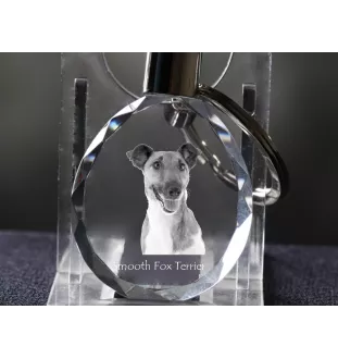 Fox Terrier Smooth - pendant with a photo of a dog, crystal key ring in a gift box, a unique gift by Art-Dog