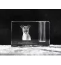 Fox-terrier à poil lisse - Porte-stylos, organiseur en cristal avec photo de chien, décoration de bureau unique par la marque Art-Dog