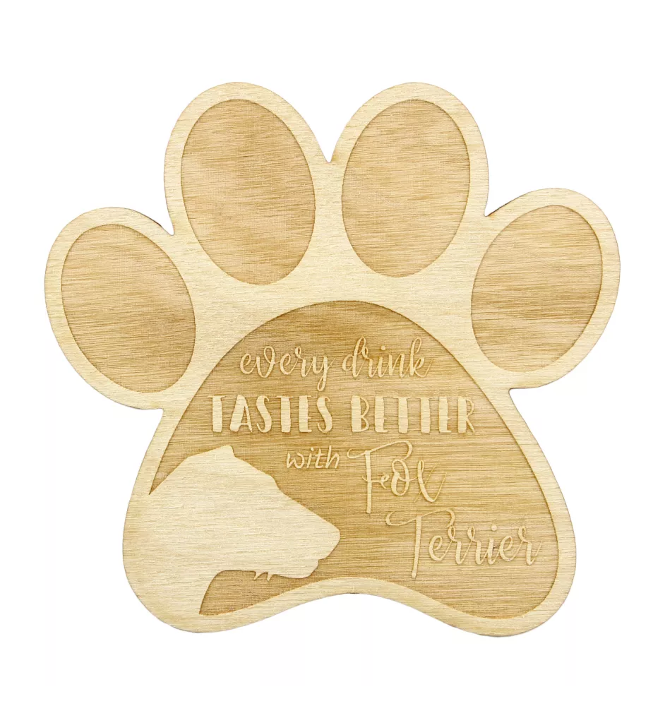 Fox-terrier à poil dur - Sous-verre mug, sous-verre gravé avec chien, cadeau pour amoureux des chiens par la marque Art-Dog