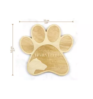 Fox Terrier Wire - Mug coaster, engraved coaster with dog, gift for dog lover by Art-Dog brand