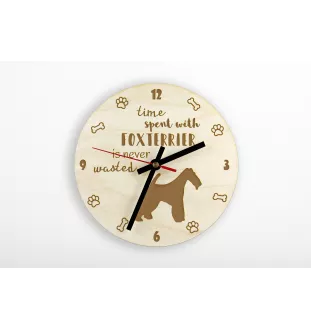 Fox-terrier à poil dur - horloge avec chien, horloge en bois avec gravure, horloge personnalisée par Art-Dog