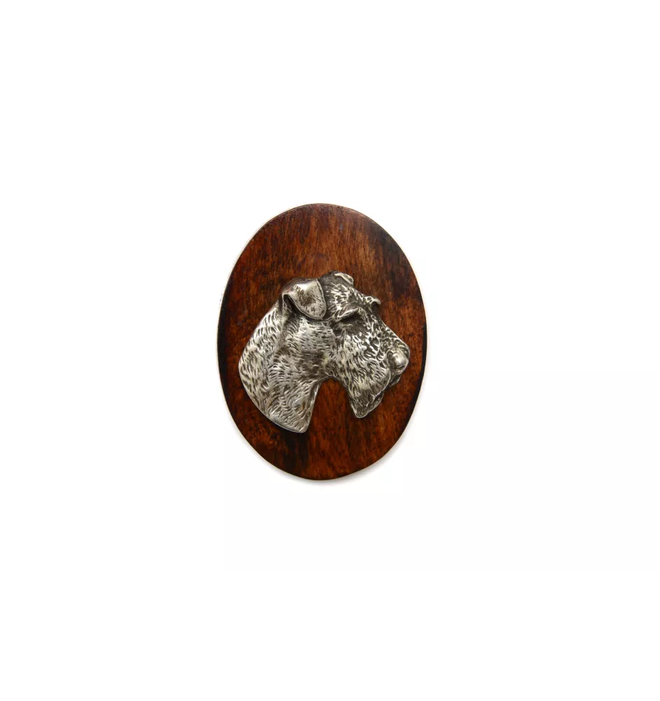 Fox Terrier Wire - Dog show brooch, starter number clip, dog pin by Art-Dog