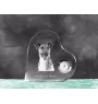 Fox Terrier Smooth - crystal clock with a dog picture, heart-shaped shelf clock, personalized standing clock by Art-Dog brand
