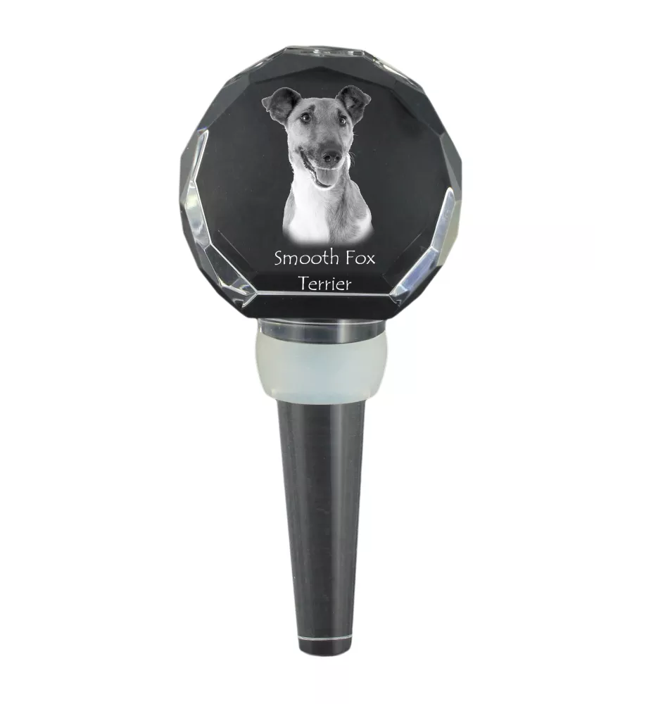 Fox-terrier à poil lisse - Bouchon de bouteille en cristal, bouchon de vin unique avec photo, cadeau personnalisé pour sommelier par la marque Art-Dog