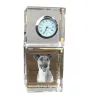 Fox Terrier Glatthaar, Foxterrier - Kristalluhr mit Foto, Hundebild im Kristall, personalisierte Schreibtischuhr von Art-Dog.