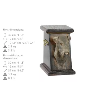 Fox-terrier à poil dur - urne pour les cendres d'un chien, une urne élégante avec une statuette, une urne commémorative avec un buste de chien de la marque Art-Dog