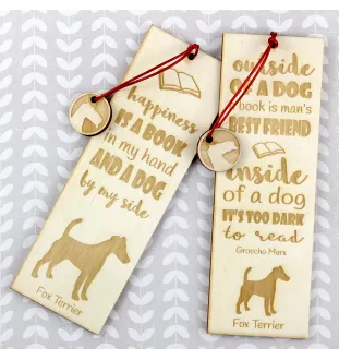 Fox Terrier Glatthaar, Foxterrier - Lesezeichen mit Hund, personalisiertes Lesezeichen, Hundeaccessoire für Leser der Marke Art-Dog
