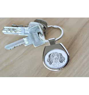 Französischer Spaniel, Epagneul Français - Schlüsselanhänger mit Hund, Anhänger mit Aufdruck, personalisierter Anhänger der Marke Art-Dog