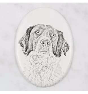 Épagneul français - une plaque commémorative avec une photo de chien, une plaque funéraire avec une impression, une plaque ovale personnalisée de la marque Art-Dog