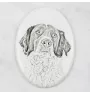 French Spaniel, French Setter, Canadian Setter - commemorative plaque with a photo of a dog, tombstone with a print, personalized oval plaque from the Art-Dog brand