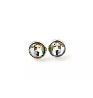 Fox Terrier Wire - earrings your photo handmade, own photo, jewelry from the Art.-Dog brand