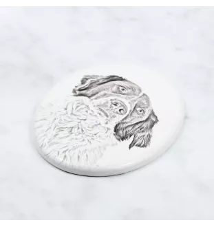 French Spaniel, French Setter, Canadian Setter - commemorative plaque with a photo of a dog, tombstone with a print, personalized oval plaque from the Art-Dog brand