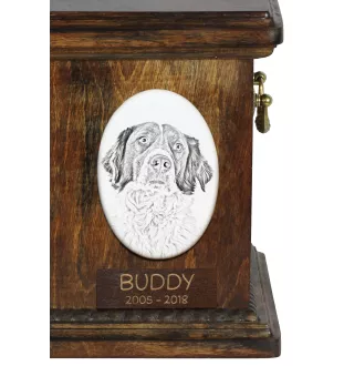 Französischer Spaniel, Epagneul Français - Gedenktafel mit einem Foto eines Hundes, Grabplatte mit Druck, personalisierte ovale Platte der Marke Art-Dog