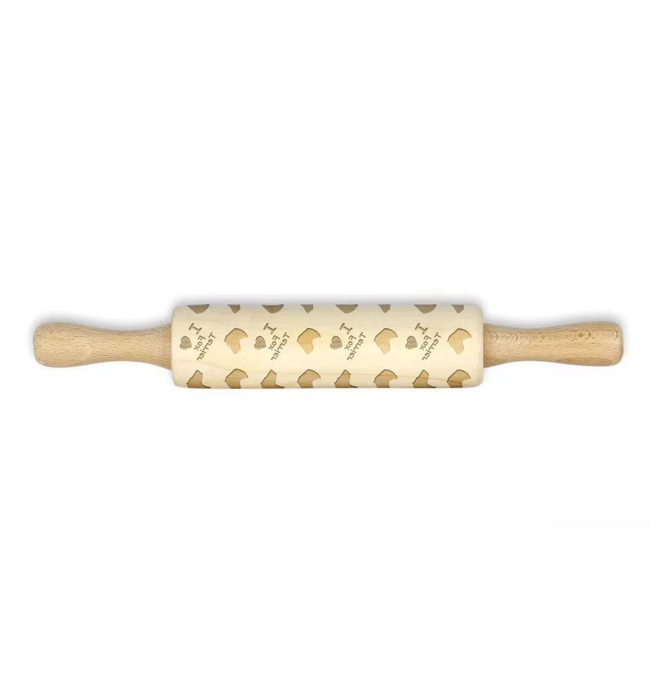 Fox Terrier Smooth - small rolling pin with a dog pattern, a rolling pin for children's dough, decorating ceramic clay by Art-Dog brand