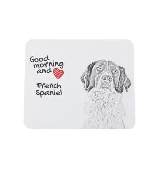 Französischer Spaniel, Epagneul Français - Mauspad mit Druck, personalisiertes Mauspad mit Hund, einzigartiges Gadget für Büroangestellte von Art-Dog.