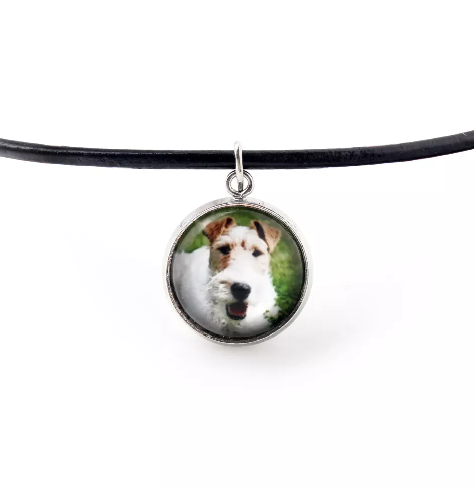 Fox Terrier Drahthaar, Foxterrier - Halskette mit Anhänger mit Ihrem Foto, handgefertigt, handgefertigter Schmuck der Marke Art-Dog