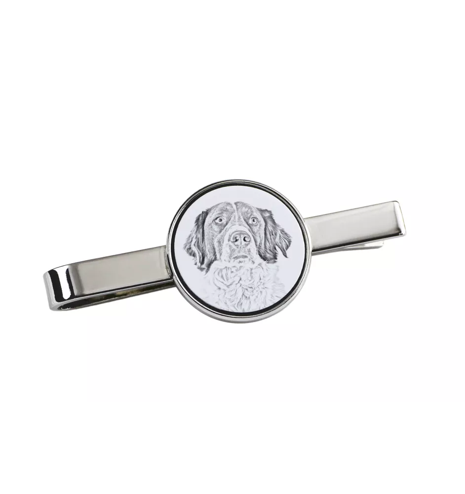 French Spaniel, French Setter, Canadian Setter - tie clip with a dog, personalized tie clip, a unique gift for a man from the Art-Dog brand