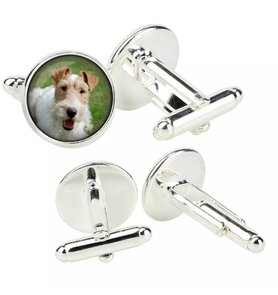 Fox-terrier à poil dur - Boutons de manchette dans une boîte, bijoux faits à la main, produit de la marque Art-Dog