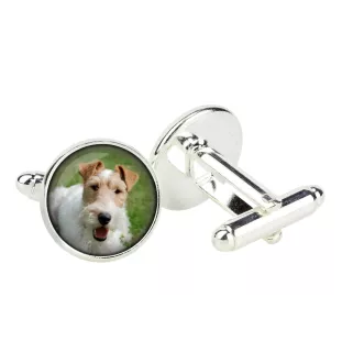 Fox-terrier à poil dur - Boutons de manchette dans une boîte, bijoux faits à la main, produit de la marque Art-Dog