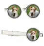 Fox Terrier Drahthaar, Foxterrier Ärmelknöpfe und Krawatte mit Ihrem Foto, Anzugaccessoire, Herrenschmuck der Marke Art-Dog