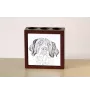 Französischer Spaniel, Epagneul Français - Stifthalter mit Hund, Schreibtischorganizer mit Aufdruck, personalisierte Schreibtischdekoration der Marke Art-Dog