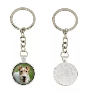 Fox Terrier Drahthaar, Foxterrier - Schlüsselanhänger in einer Box, eigenes Foto, Schlüsselanhänger der Marke Art-Dog