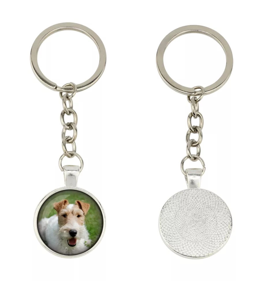 Fox Terrier Drahthaar, Foxterrier - Schlüsselanhänger in einer Box, eigenes Foto, Schlüsselanhänger der Marke Art-Dog