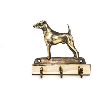 Fox Terrier Smooth - key holder with a dog, brass handle for dog accessories, an elegant decoration for the hallway from the Art-Dog brand.