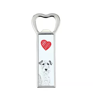 Fox Terrier Wire - bottle opener with a dog, personalized fridge opener, unique gift for a man by Art-Dog brand