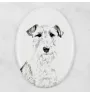 Fox Terrier Wire - commemorative plaque with a photo of a dog, tombstone with a print, personalized oval plaque from the Art-Dog brand